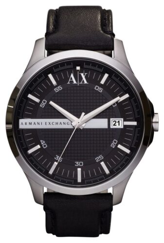 Armani Exchange AX2101 Men's Black Dial Black Leather Watch