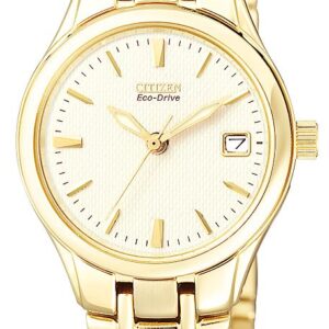 Citizen EW1262-55P Women's Gold Plated Stainless Steel Eco- Watch