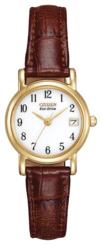 Citizen EW1272-01A Women's Brown Leather Strap Strap Eco- Watch