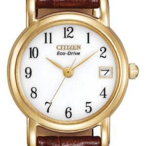 Citizen EW1272-01A Women's Brown Leather Strap Strap Eco- Watch