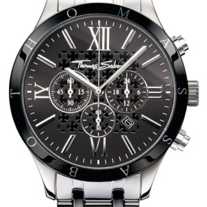 Thomas Sabo WA0139-222-203-43 Men's Black Dial Stainless Watch