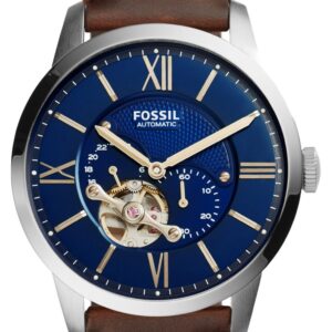 Fossil ME3110 Men's Townsman Automatic Blue Dial Brown Watch